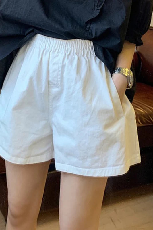Relaxed Fit Paperbag Waist Shorts