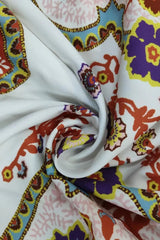 Ethnic Floral Lantern Sleeve Collared Boho Dress