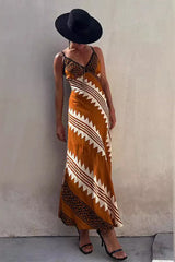 Bohemian Printed Casual Spaghetti Strap Boho Dress