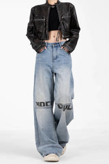 Washed High Waist Wide Leg Jeans