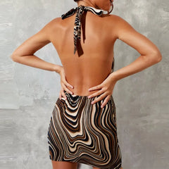 Plaid Halter Slim Fit Summer Mini Dress
