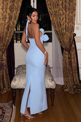 Flirty Halter Slit Party Dress
