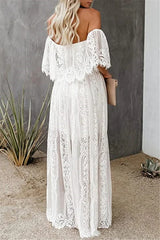 Elegant Off The Shoulder Lace Bohemian Boho Dress