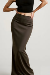 American Retro Solid Color Draped Skirt