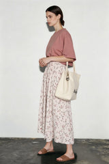 DressBetty - Vintage Floral Print A-line Pleated Streetwear Drawstring Midi Skirt