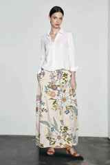 Floral Print Pocket Casual Vacation Skirt