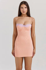 Elegant Mesh Color Block Lace Dress