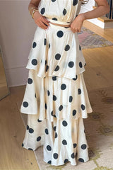 Polka Dot Halter Top Skirt Set