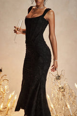 Print Cami Bandeau Backless Mermaid Lace Dress