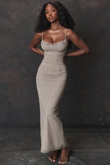 Solid Color Spaghetti Strap Prom Dress