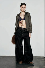 Wide-Leg Drapey Jeans
