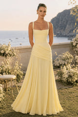 Solid Plunge Ruched Waist Backless Slip Dress