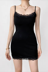 Lace Trim Cami Bodycon Lace Dress