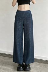 Linen Yarn Dyed Wide Leg Pants