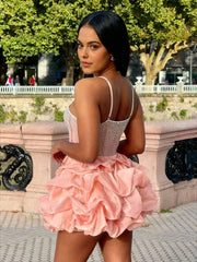 Backless Tassels Mini Solid Color Sleeveless Bodycon Low Cut V Neck Halter Neck Party Night Club Dress