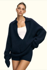 Slouchy V-Neck Sweater Set Knit Set