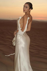 Cami Backless  Maxi Silk Dress