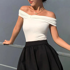 Folds Slim Fit Short Tee Strapless
