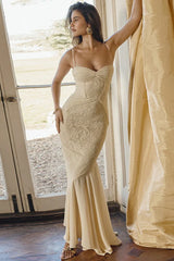 Ruched Cami Maxi Lace Dress