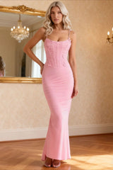 Butterfly Low-Back Maxi Slip Dress