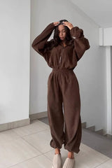 Half Zip Romper Lounge Activewear Set