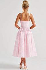 Gingham Backless Slip Birthday Dress
