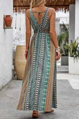 Chic V Neck Maxi Boho Dress