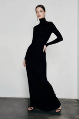 DressBetty - 2024 Elegant Spring Turtleneck Knitted Ribbed Sheath Midi Bodycon Dress