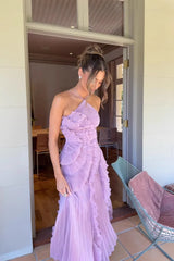 Crinkle Halter Slip Dress