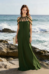 Halter Off Shoulder Tie Loose Boho Dress