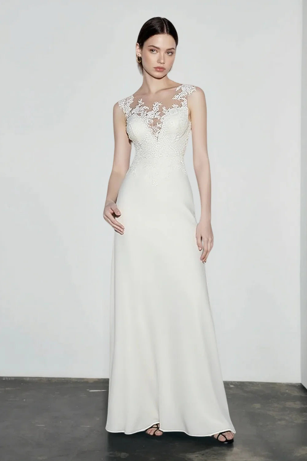 DressBetty - 2024 Cap Sleeve Applique Sheath Bohemian Lace Dress