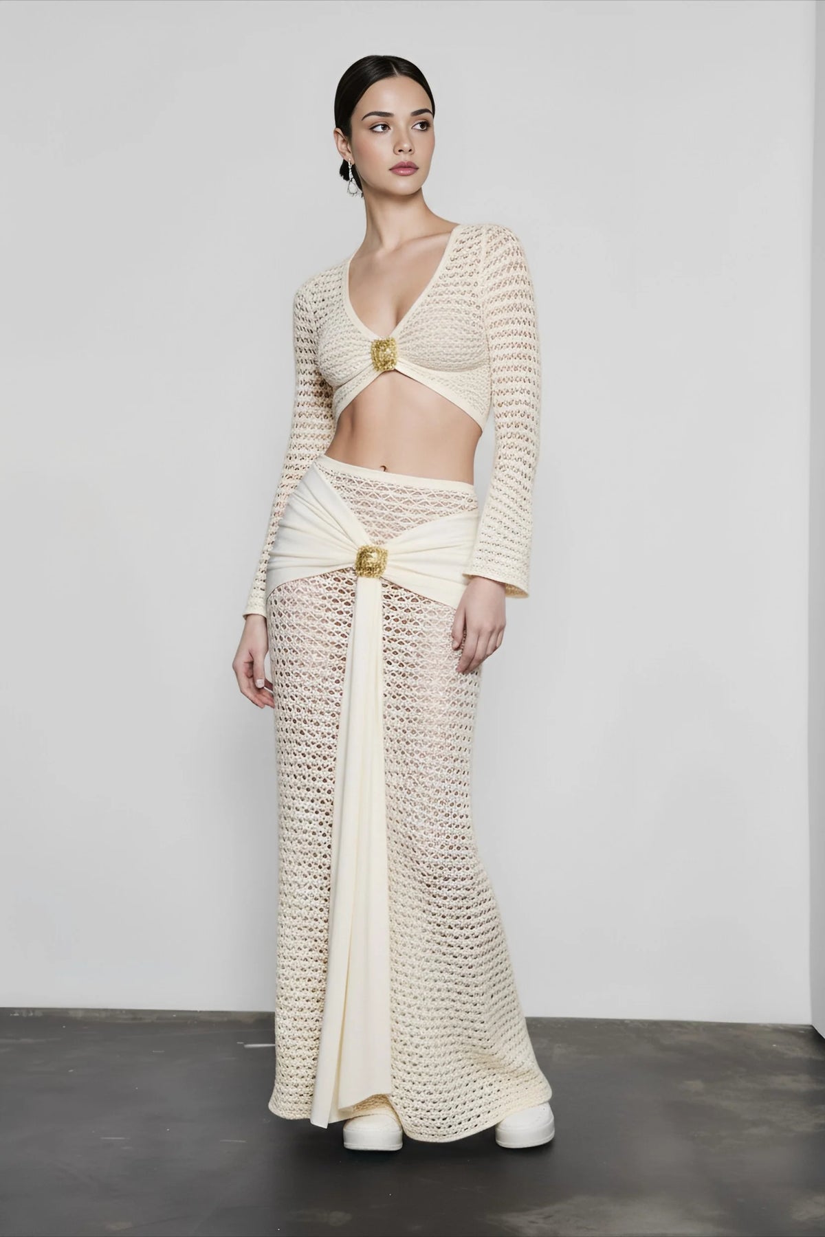 Sexy Bodycon Sheer Cutout Vacation Set