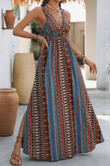 Chic V Neck Maxi Boho Dress