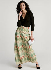 Boho Print Draped Vacation Skirt