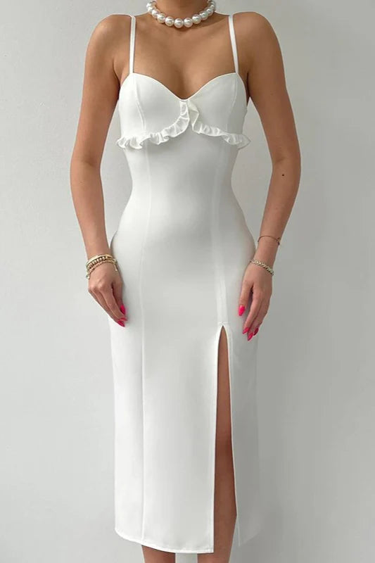 Satin Backless Bodycon Silk Dress