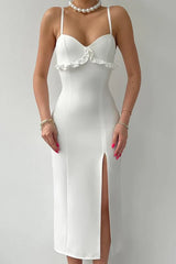 Satin Backless Bodycon Silk Dress