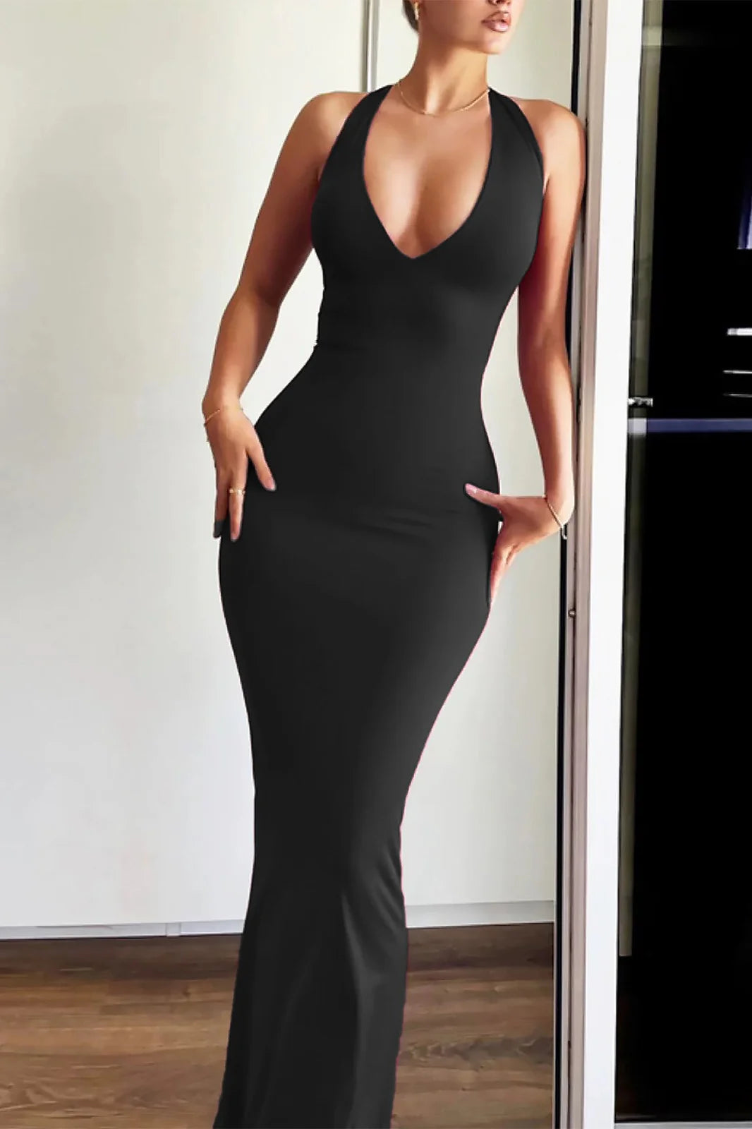 Halter Sleeveless Backless  Bodycon Dress