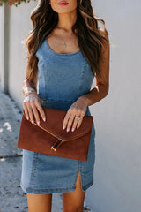 Backless Bodycon Denim Dress