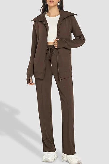Monochrome Track Jacket Pants Activewear Set