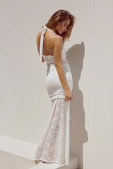 Slim Fit Halter Lace Dress