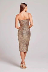 V Neck Bodycon Slip Dress