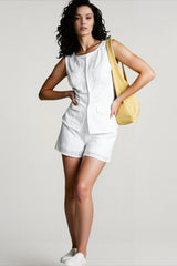 Elegant Cutout Sleeveless Vacation Set
