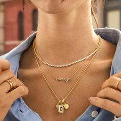 Block Pavé Initial Cluster Charm - F