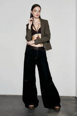 Wide-Leg Drapey Jeans