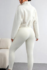 Fleece Hoodie Yoga Pants Activewear Set