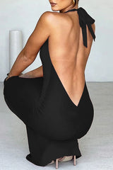 Halter Sleeveless Backless  Bodycon Dress