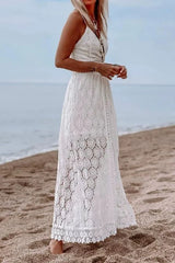 Spliced Strappy Casual Cutout Boho Dress