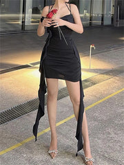Flirty Off-Shoulder Sultry  Ruffled Halter Mini Dresses