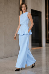 Sleeveless Minimalist Casual Two Piece Work Set