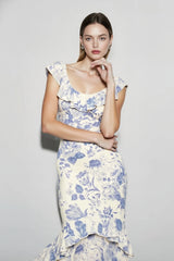 Elegant Ruffle Floral Dress